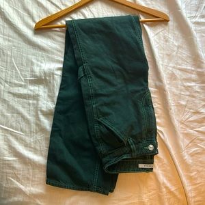Green straight leg pants